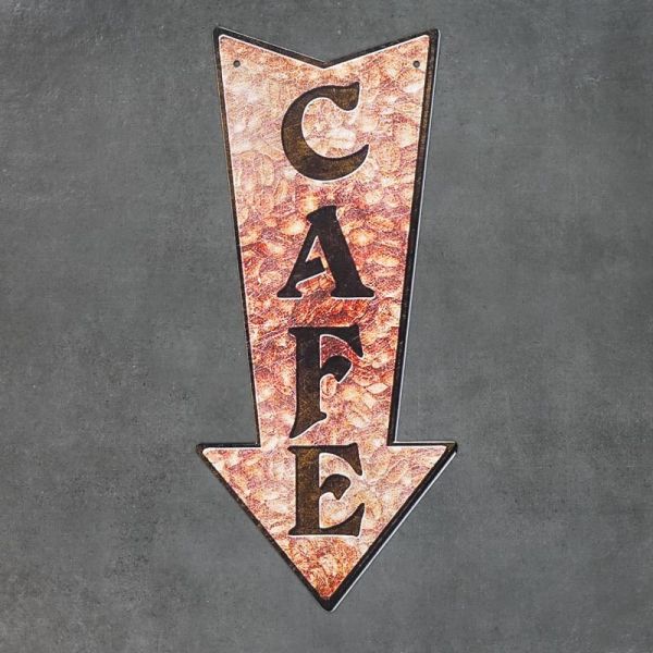 Tabliczka dekoracyjna metalowa CAFE