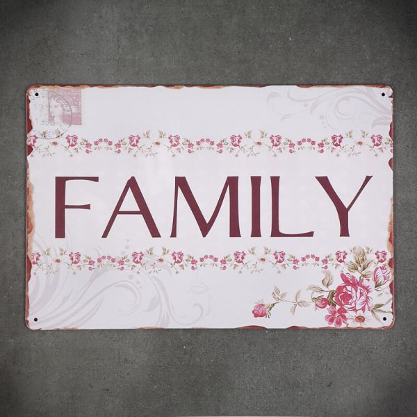 Tabliczka dekoracyjna metalowa FLOWERS FAMILY