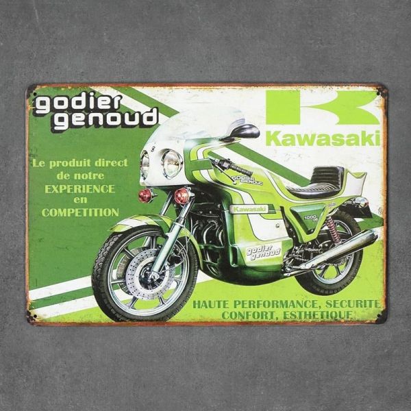 Tabliczka dekoracyjna metalowa KAWASAKI MOTORCYCLES