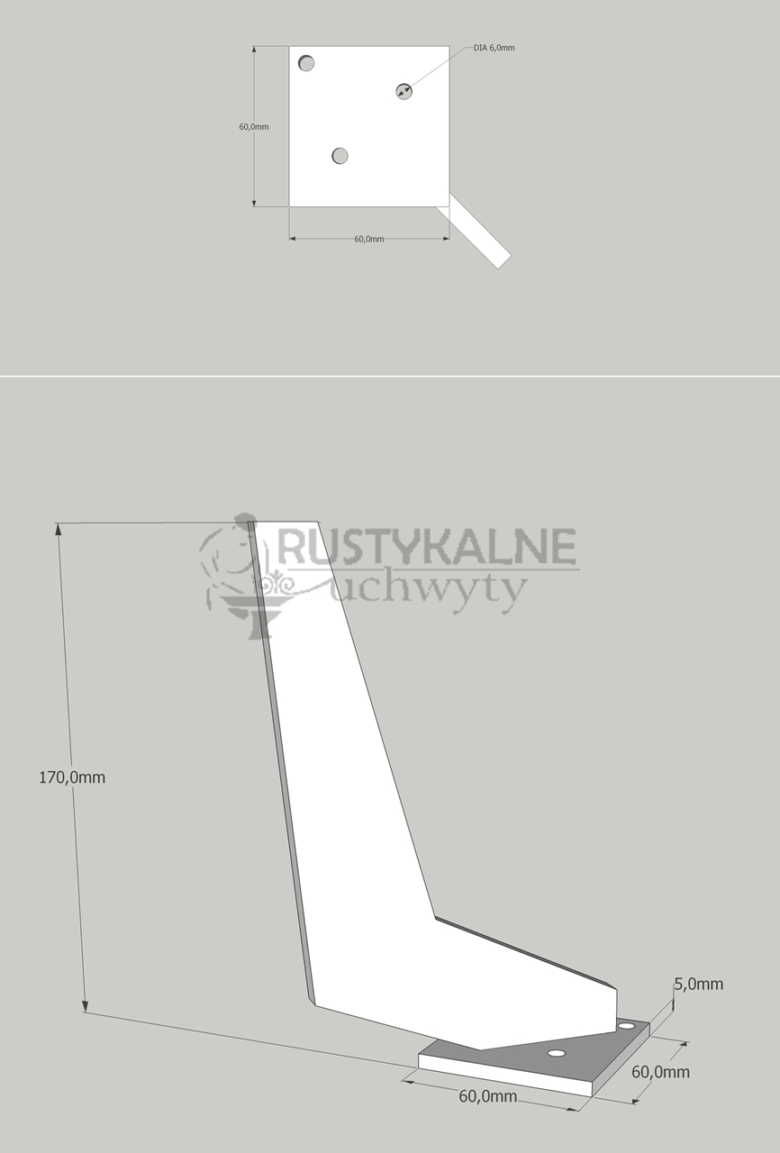 schemat nogi bumerang rysunek techniczny nogi bumerang