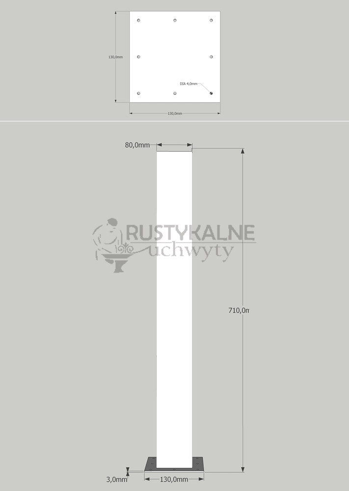 schemat nogi prosta rysunek techniczny nogi prosta