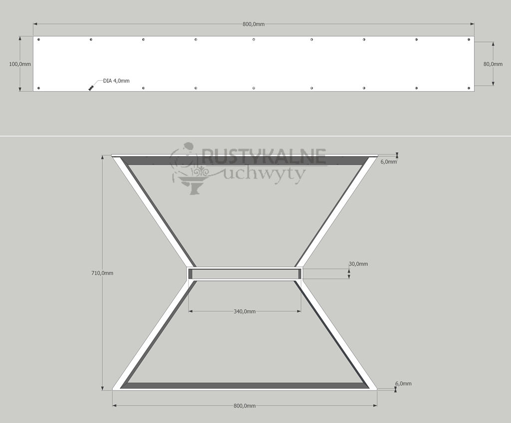 schemat nogi prestige rysunek techniczny nogi prestige