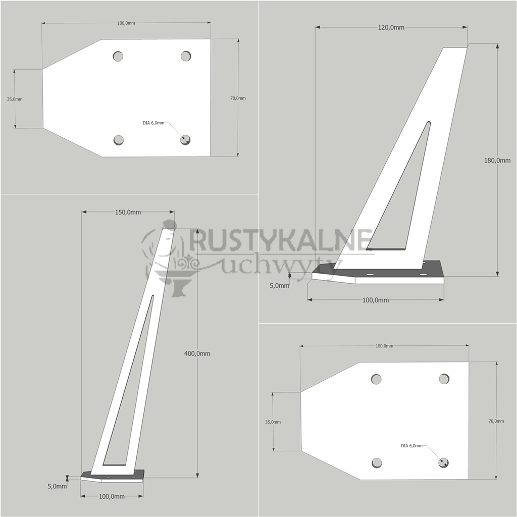 schemat nogi slim rysunek techniczny nogi slim