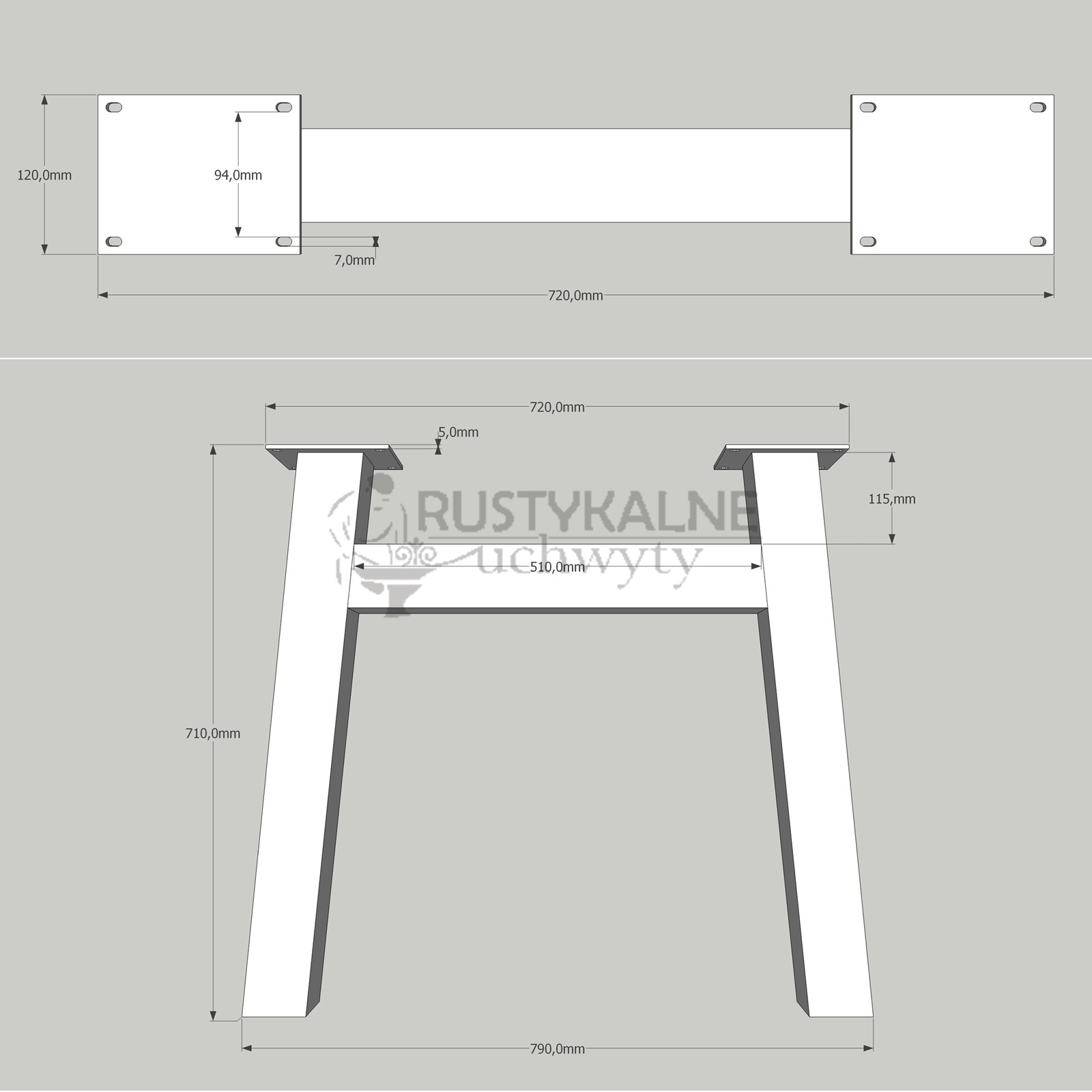schemat nogi typu h rysunek techniczny nogi typu h