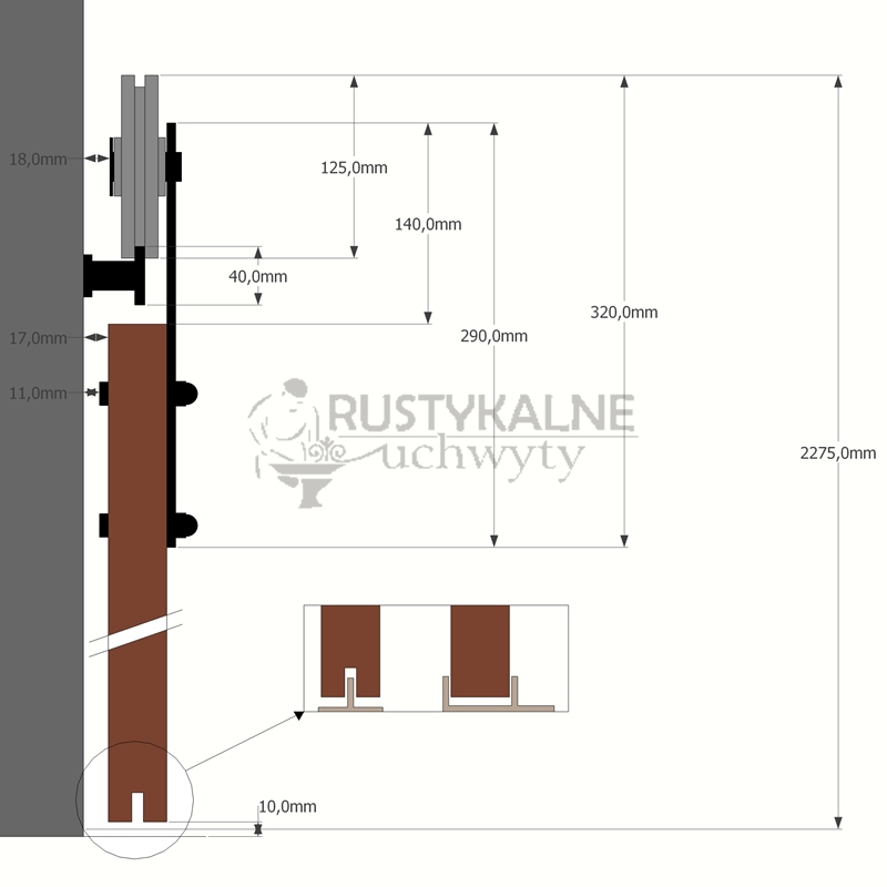 schemat prowadnicy grot rysunek techniczny prowadnicy grot